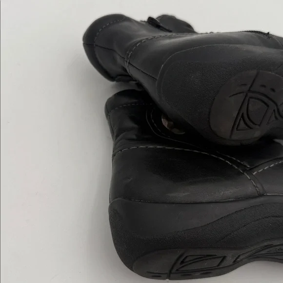 Clarks Black Ankle leather Boots women 8W Side Zipper casual office retro Y2K - Picture 10 of 11